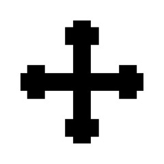 Cross crosslet icon, Christian cross symbol