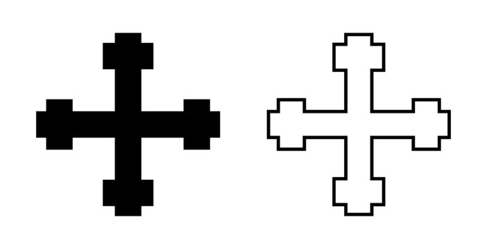 Cross crosslet icon, Christian cross symbol