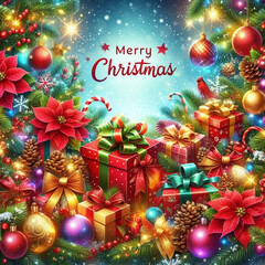 Merry Christmas Flyer Poster Banner Post design and Merry Christmas Background,