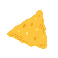 Nachos in cartoon flat style isolated on white background. Vector illustration with Mexican traditional food.