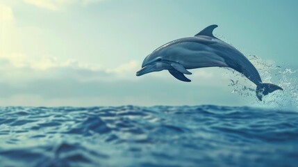 Athletic dolphin performing acrobatic leaps, its aerial maneuvers showcasing the beauty of marine agility