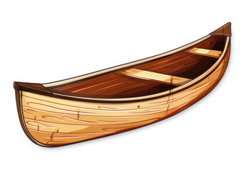 Canoe sticker isolated on transparent background.