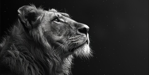 Naklejka premium Powerful Presence, Majestic Lion, King of Beasts, Royal Imagery, Concept Art