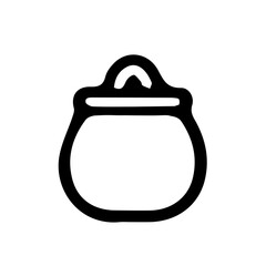 Sugar bowl in doodle style isolated on white background. Signature icon. Outline vector illustration. Can be used as an icon or symbol. Decorative element. Hand drawn black sketch.