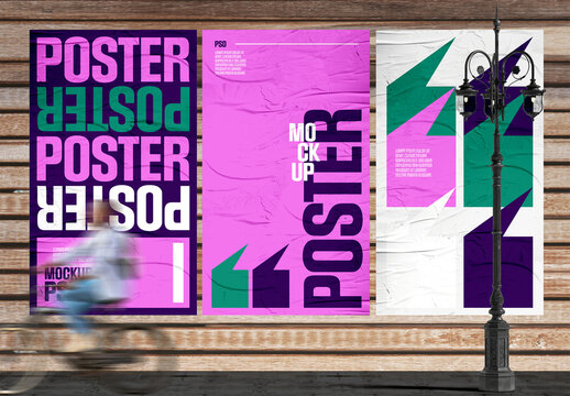 Glued Street Poster Mockup