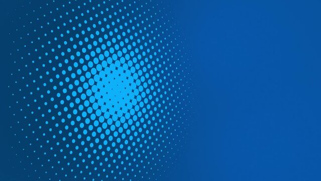3d halftone rotation on blue background with copy space text area