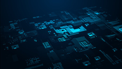 Abstract technological background. Digital information. The concept of big data. 3d rendering.