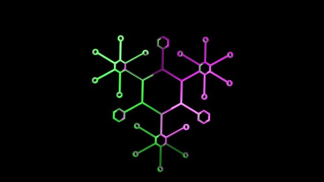 Neon sing digital communicate icon animation,on dark background.