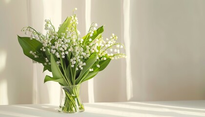 Naklejka premium Valley flower bouquet on white background