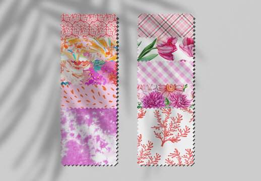 Array Folded Fabric Swatches Mockup