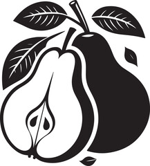 pear Fruits silhouette vector style  design  black color . white color background