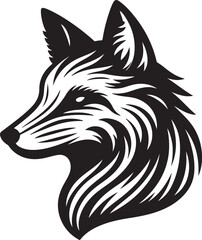 fox head logo vector on white background