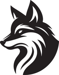 fox head logo vector on white background