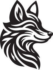 fox head logo vector on white background