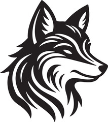 fox head logo vector on white background