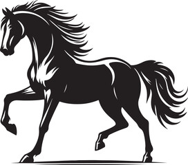 silhouette of horse. horse running. isolated on transparent background
