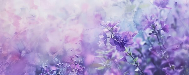 Obraz premium A purple flower with a blurry background. The flower is surrounded by a purple background, and the background is blurry, giving the impression of a dreamy, ethereal atmosphere