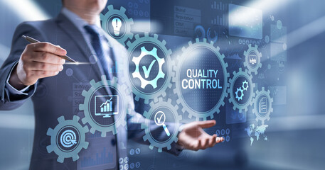 Quality control assurance standards business technology concept.
