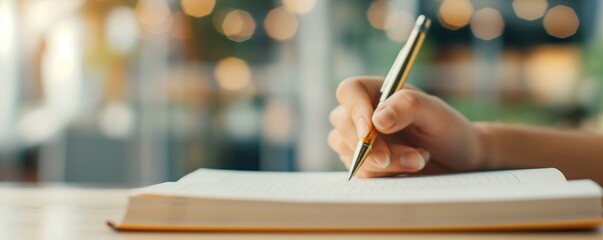 Author signing copies of their new book at a book launch