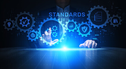 Quality control Assurance Standard iso standardisation certification business technology concept.