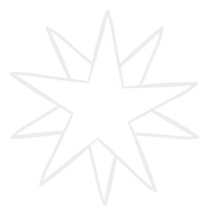 Star shape doodle. Ten rays line icon