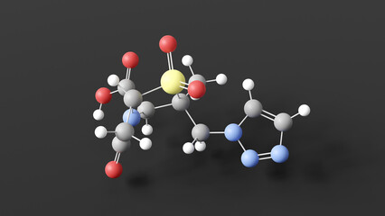 tazobactam molecule 3d, molecular structure, ball and stick model, structural chemical formula beta-lactamase inhibitors