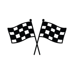 Fototapeta premium checkered flag race start icon isolated on white background