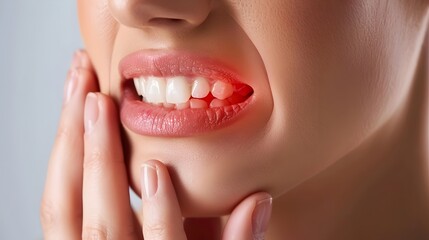 Obraz premium Captivating Closeup of Sensual Red Lips with Alluring Smile