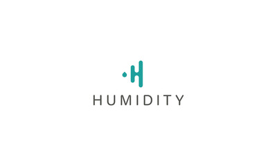 Letter H line art modern green colour humidity logo