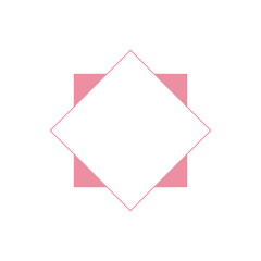 シンプル桃色ひし形見出しフレーム_和風_単品