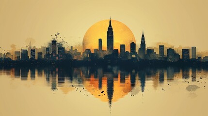 Obraz premium Minimal simple logo of Bangkok, Thailand