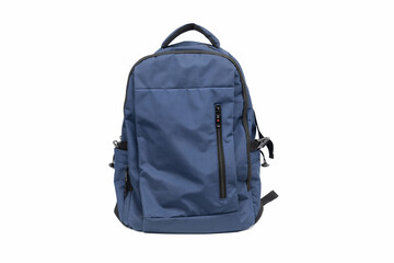 Naklejka premium A blue stylish backpack isolated on white background