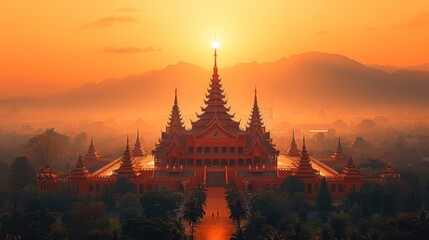 Minimal simple logo of Lampang, Thailand