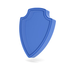 glass shield on white background. Isolated 3D illustration
