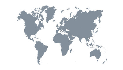 World map. Modern grey vector map. Silhouette map.