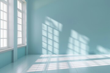 Obraz premium This is a 3D rendering of the cleaning house and the sunlight from the window.