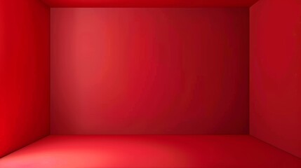 Background is plain festive red for the Christmas season in 3D illustration