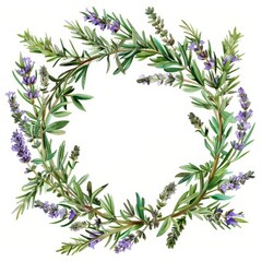 With wild herbs and spices painted in watercolor.