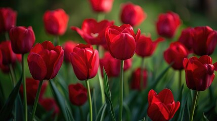 Obraz premium Lovely red tulips