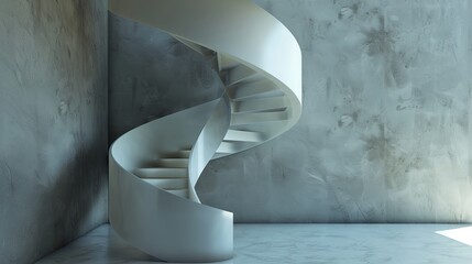 Curved Ascending Staircase Leading to Upper Floors, Home Decor, Architecture, Interior Design