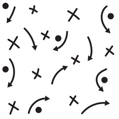 football tactics icon set, game success strategy in football, scheme play, vector illustration on white background