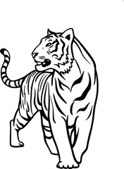 illustration of a tiger silhouette style Victor illustration with white background 