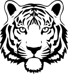 tiger head silhouette style Victor illustration with white background 