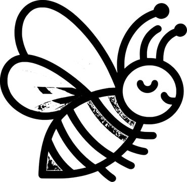 recommend clip art: Bee line art with white background 