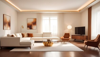 Fototapeta premium Photo interior modern design room 3d illustration