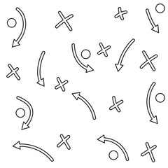 football tactics icon set, game success strategy in football, scheme play, vector illustration on white background