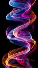 Fototapeta premium Colorful Abstract Light Swirls Digital Art with vibrant neon palette and mesmerizing design