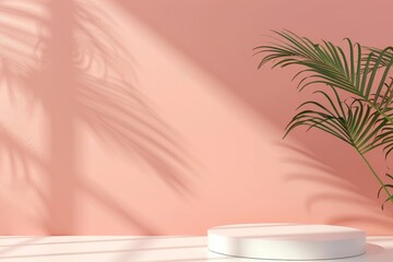Obraz premium An abstract geometric shape pastel color scene, perfect for displaying cosmetics or products.