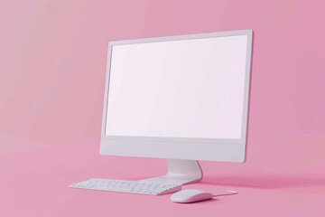 Isometric mockup, display, screen, blank, design, digital, blank, monitor, device, laptop, technology, modern, LCD, empty, responsive, keyboard, mouse, view, one, 3D render, 3D illustration, app,