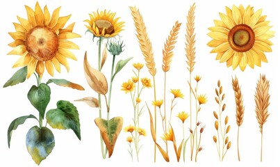 The watercolor wreath is isolated on a white background.